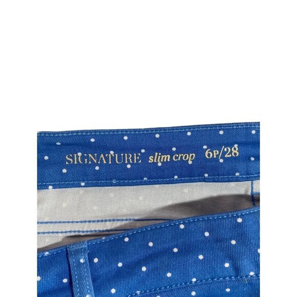 Talbots Signature Slim Crop Blue and White Polka Dots Pants Size 6P/28 - Picture 7 of 9